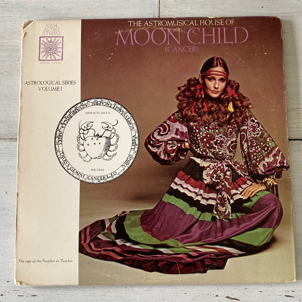 1969 Cancer Moon Child Astromusical House Record Album Vinyl.